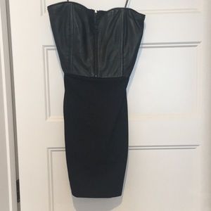 Alice and Olivia black leather dress